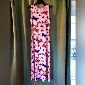 Y2k Vintage Butterfly Print Maxi Dress